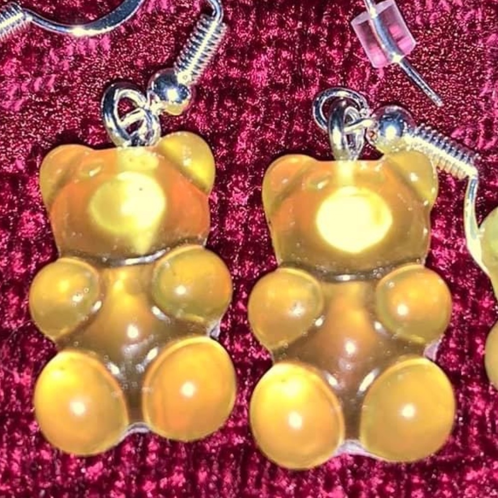 Yellow gummy bear earrings